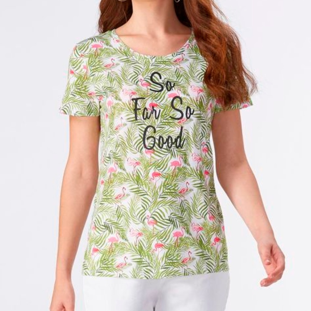 New! Cato Flamingo Graphic Tee Size: Large